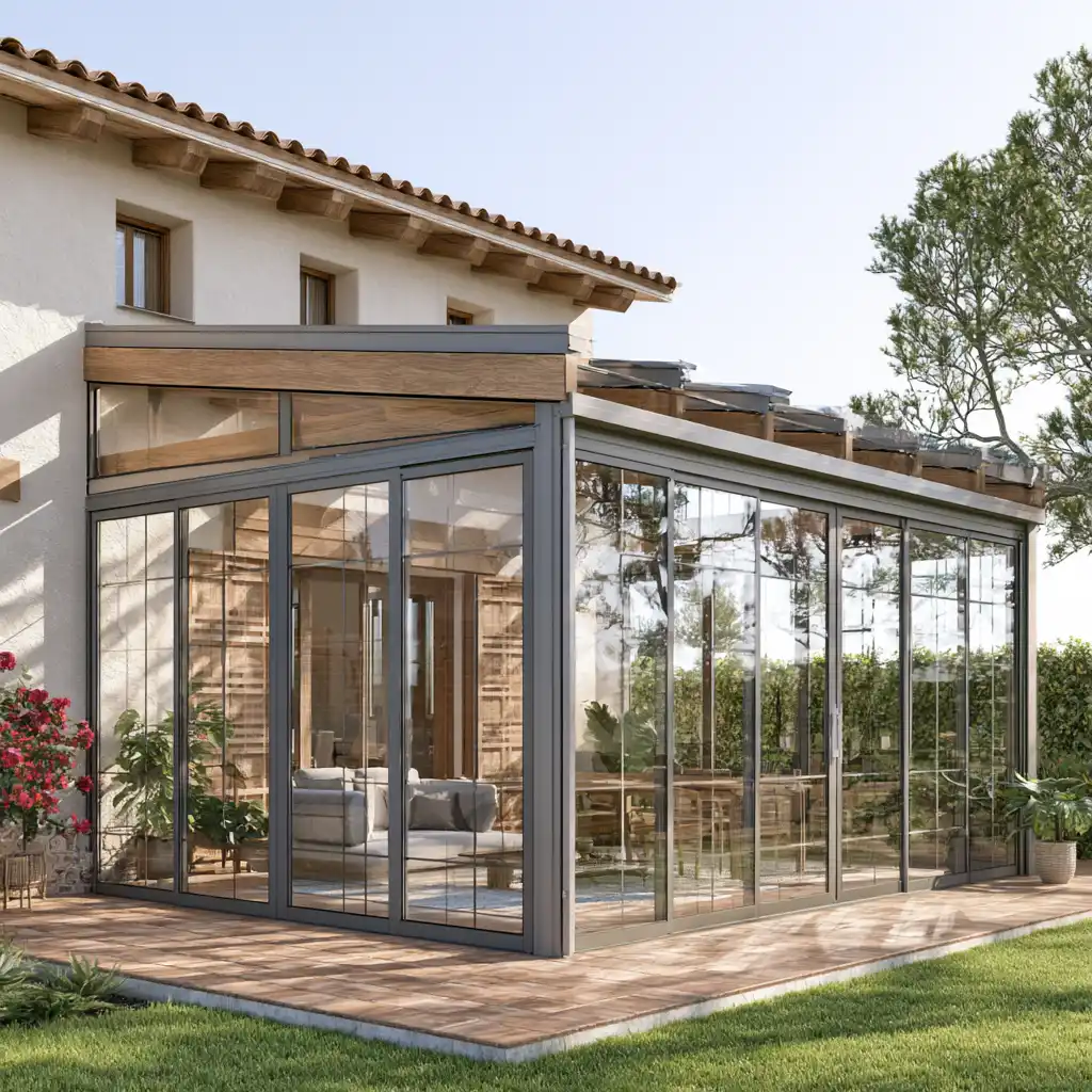 Cortina de cristal instalada en terraza de Huelva